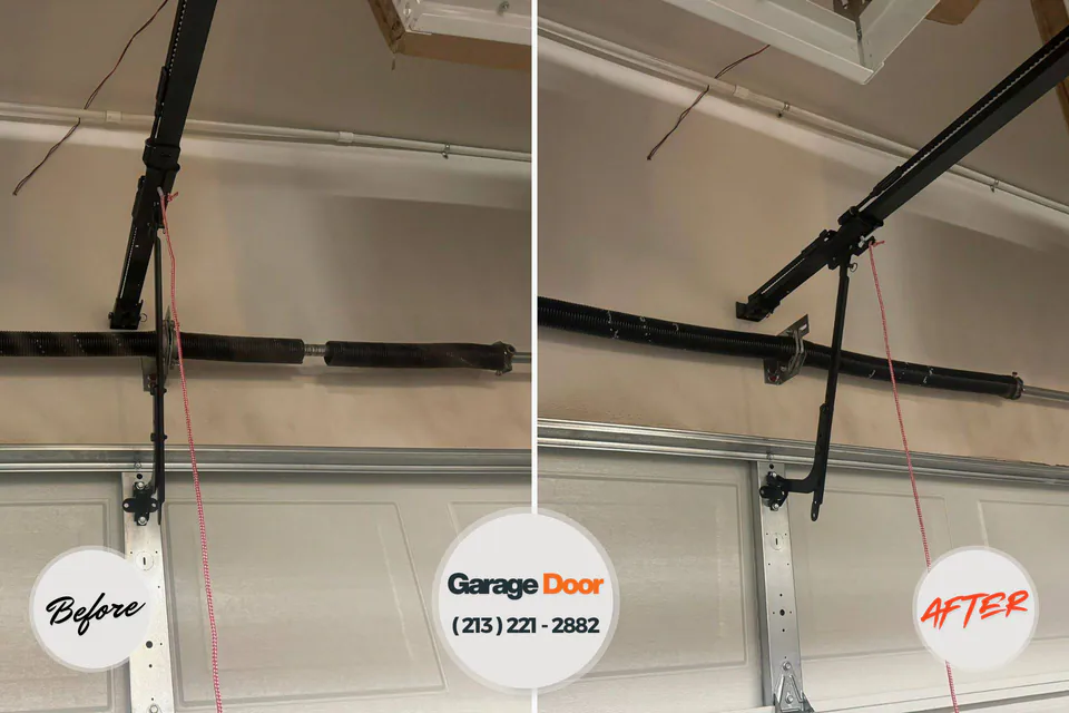 Before and after: garage door repair Greensburg, IN